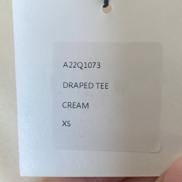 Auteur NWT Draped Crewneck tee cream short sleeve XS - Picture 3 of 6